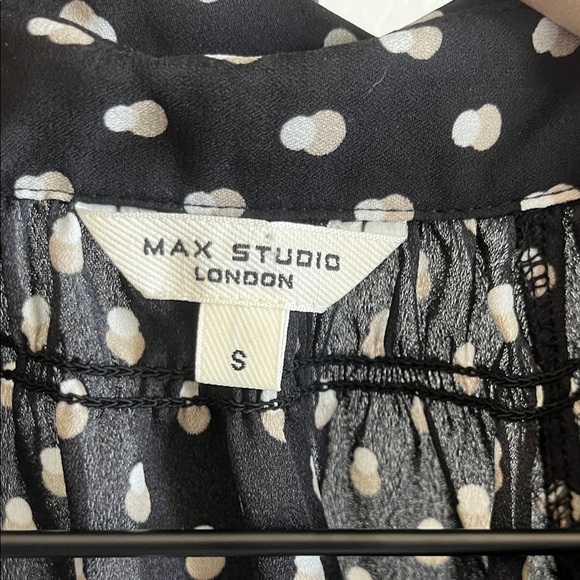 Max Studio Black Blouse with White Dots - Picture 2 of 5